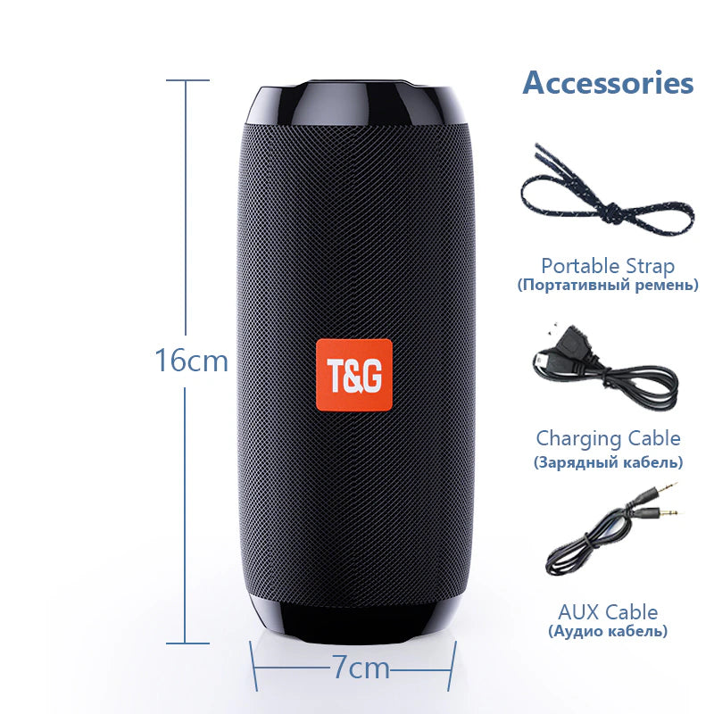 TG117 Outdoor Speaker Waterproof Portable Wireless Column Loudspeaker Box Support TF Card FM Radio Aux Input