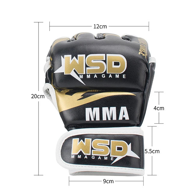 Half Finger MMA Gloves for Men PU Boxing Karate Muay Thai  Free Fight Sanda Muay Thai Fighting Kick Boxing Training Equipment