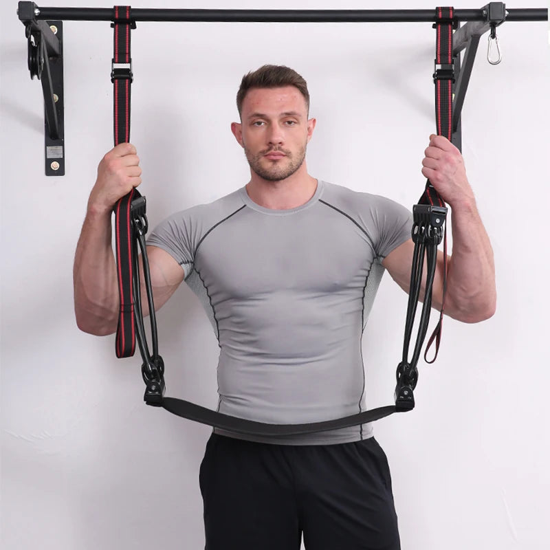 MAX 300LB Pull Up Assist Band System Adjustable Chin Up Resistance Band Improve Arm Shoulder Chest Abdomen Strength Elastic Rope