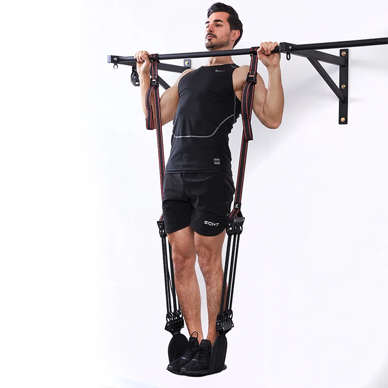 MAX 300LB Pull Up Assist Band System Adjustable Chin Up Resistance Band Improve Arm Shoulder Chest Abdomen Strength Elastic Rope