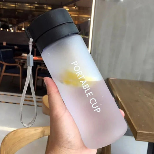 600ml Frosted Cold Water Bottle Portable Sports Bottle Outdoor Bottles Gym Fitness Bottle Summer Cold Drink Bottle For Girl