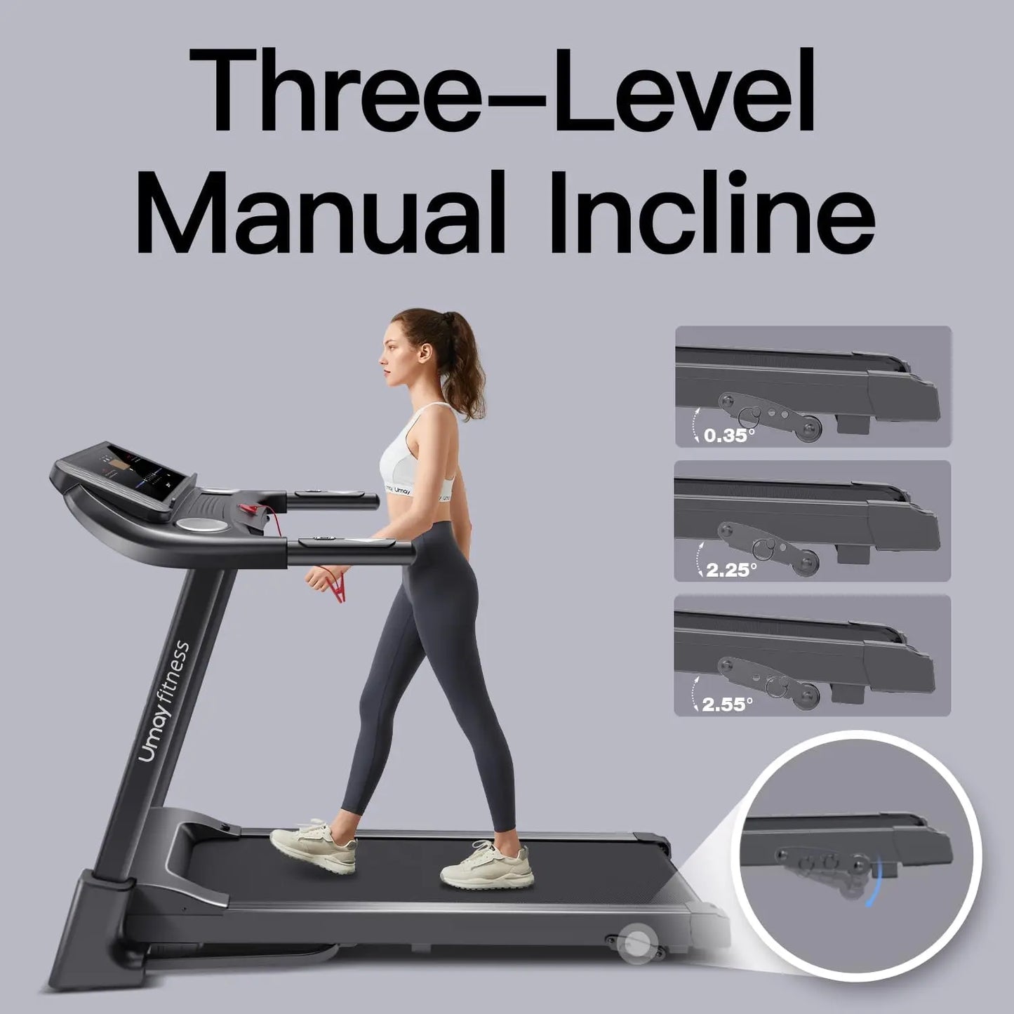 Fitness Home Folding Incline Treadmill with Pulse Sensors, 3.0 HP Quiet , 300 lbs Capacity