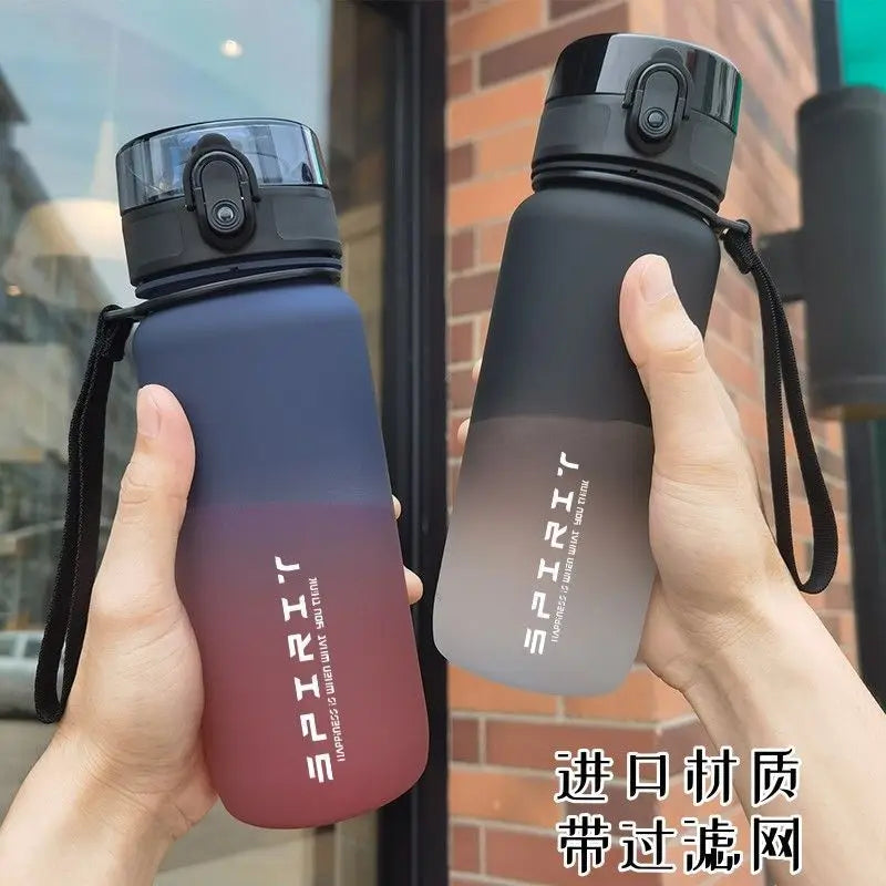 500/650/1000ml Large Capacity Sports Water Bottle Leak Proof Plastic Cup Drinking Outdoor Travel Portable Gym Fitness Jugs