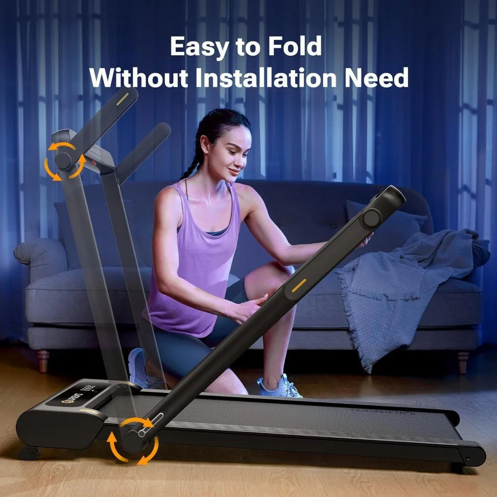 2-in-1 Foldable Treadmill with LED Display, 2.5 HP Motor, and Remote Control