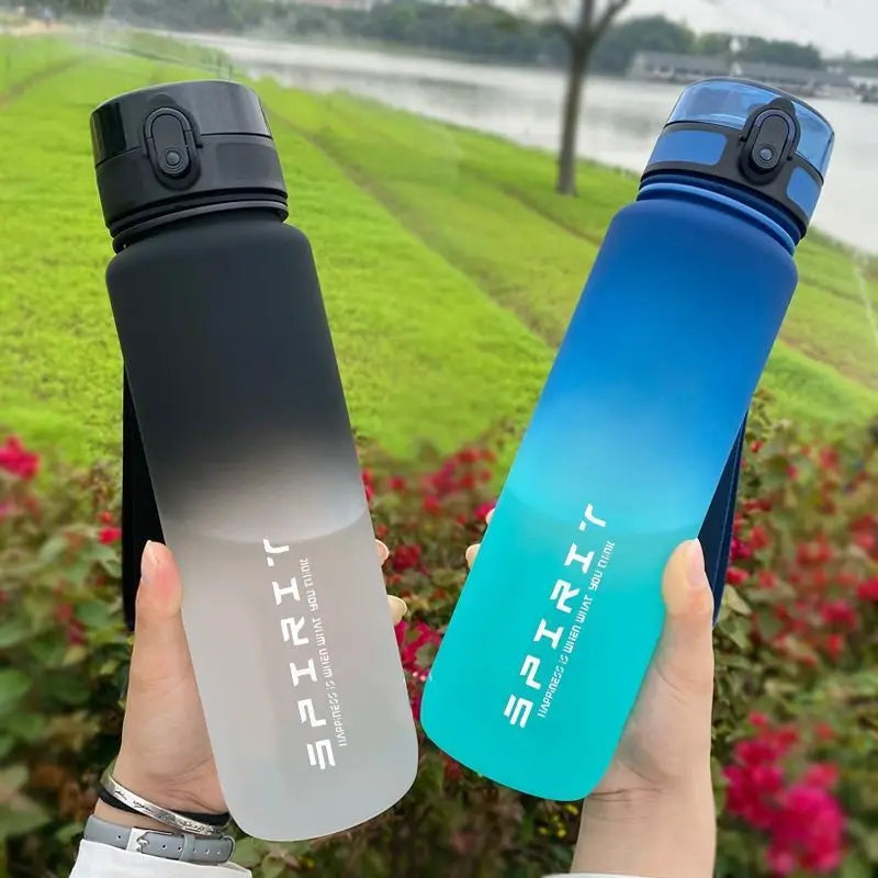 500/650/1000ml Large Capacity Sports Water Bottle Leak Proof Plastic Cup Drinking Outdoor Travel Portable Gym Fitness Jugs