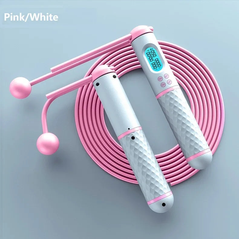 Pink/White Wireless Digital Jump Rope - Fitness & Exercise - Active Originals