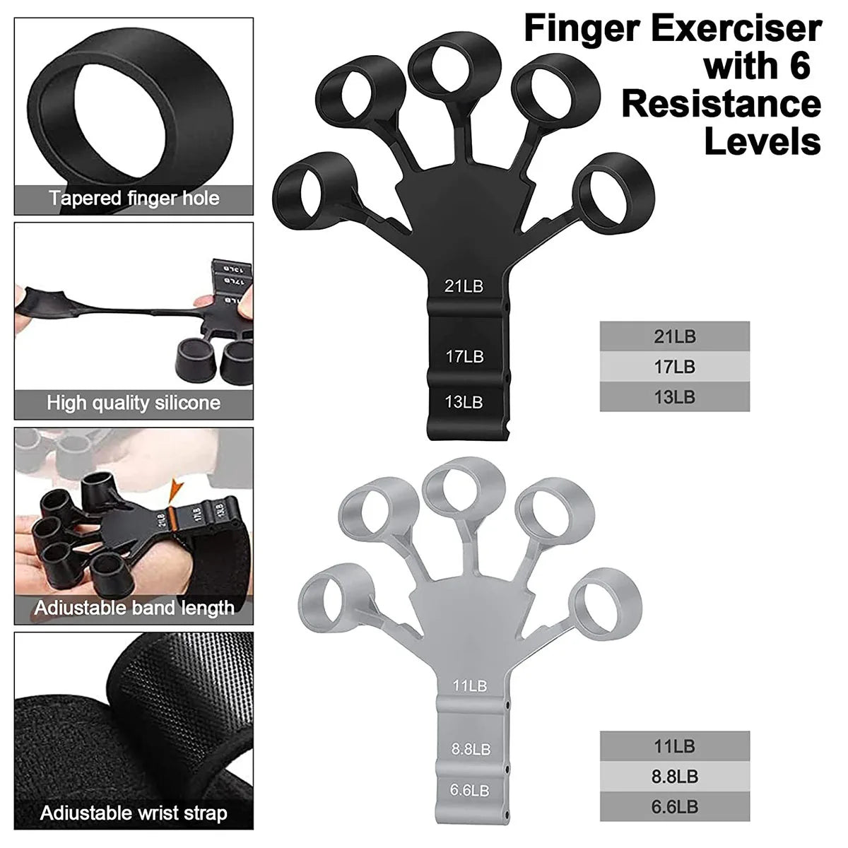 Silicone Gripster Strengthener Finger Stretcher Fitness Hand Grip Trainer Gripster Stretcher Guitar Athletes Finger Exerciser