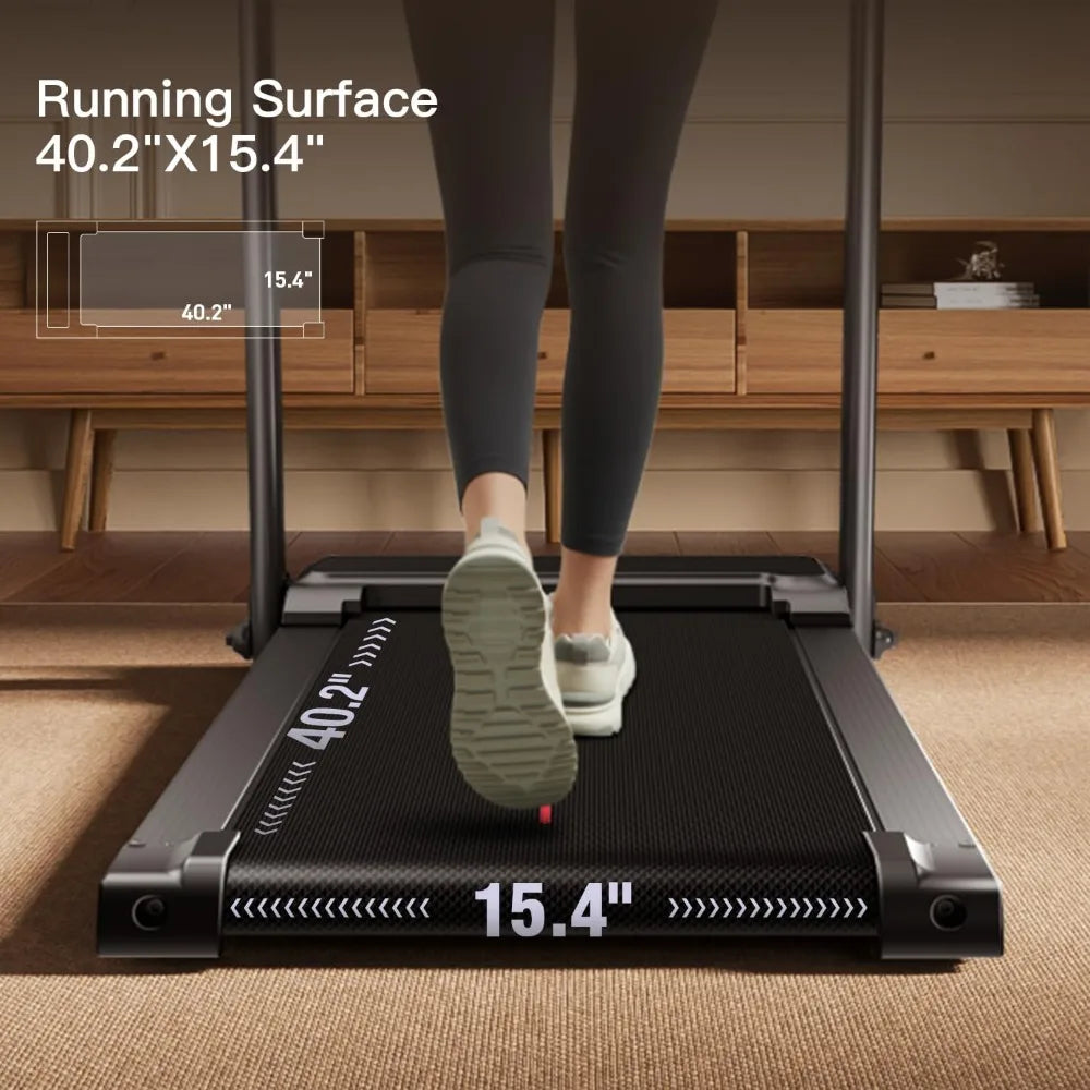 Home Folding Treadmill with Pulse Sensor, 2.5 HP Quiet Brushless, 7.5 MPH, 265 LBS Capacity