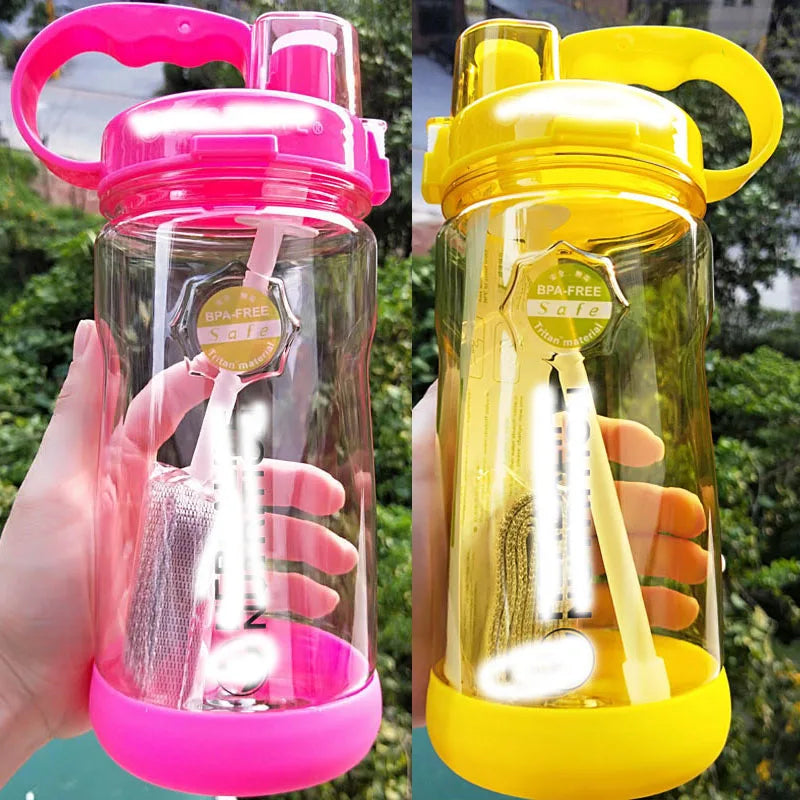 Clearance Sale  Wholesale Price 1000ml 1L Healthy life Nutrition Straw Sports Hiking Fitness Gym Tritan Plastic Water bottle