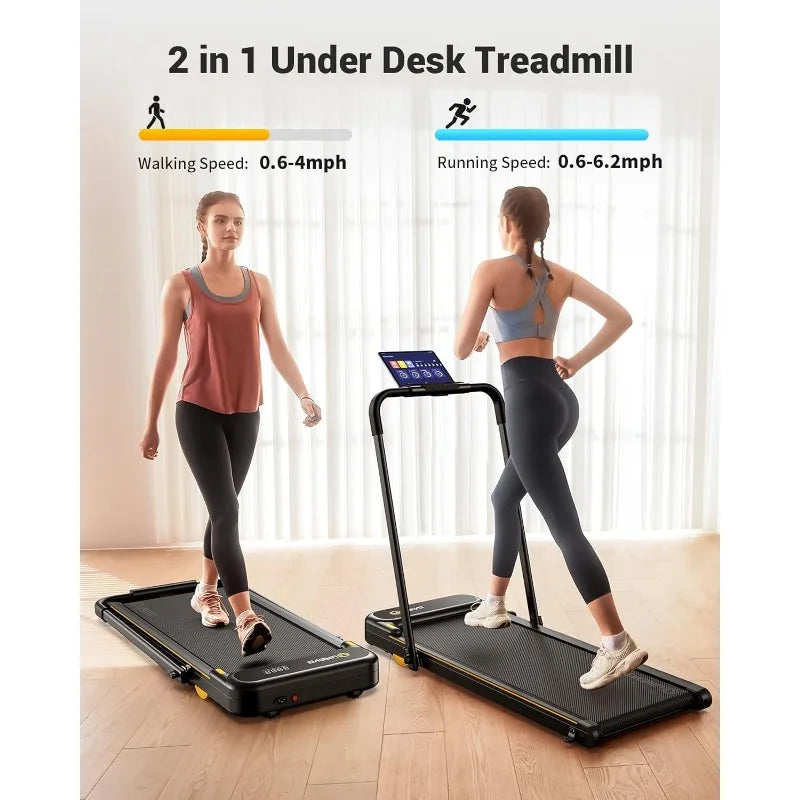 UREVO Under Desk Treadmill, Walking Pad Treadmill for Home/Office, 2.25HP 2 in 1 Folding Treadmill with Remote Control