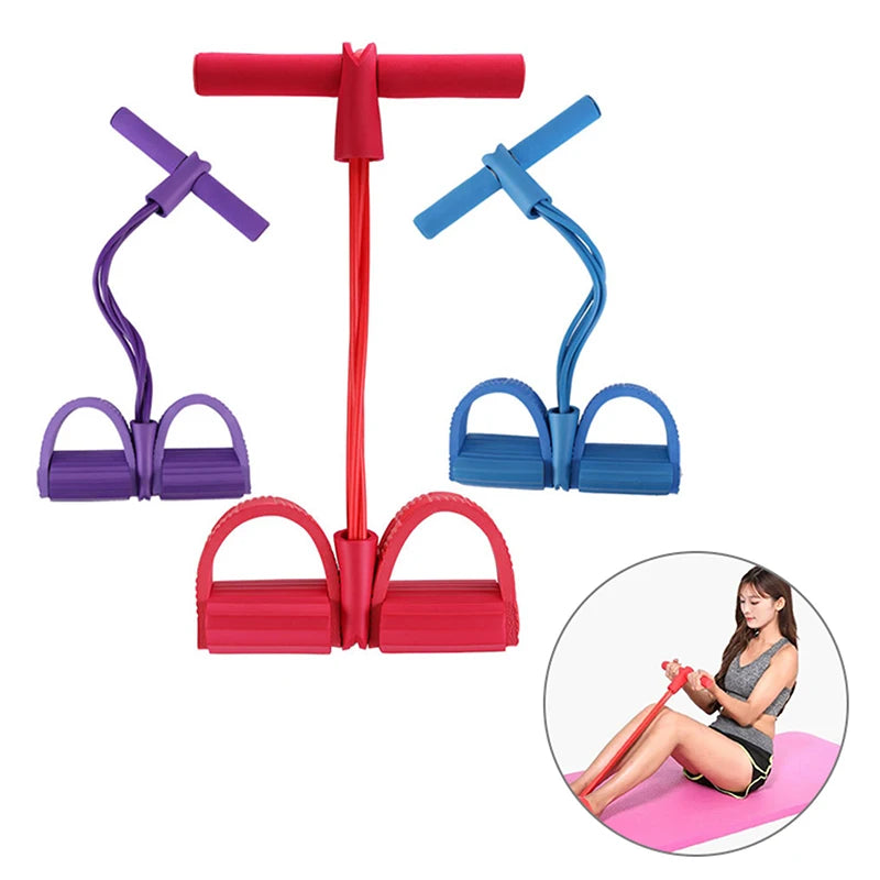 4 Tube Fitness Resistance Bands Latex Pedal Exerciser Sit-up Pull Rope Expander Elastic Bands Yoga equipment Pilates Workout