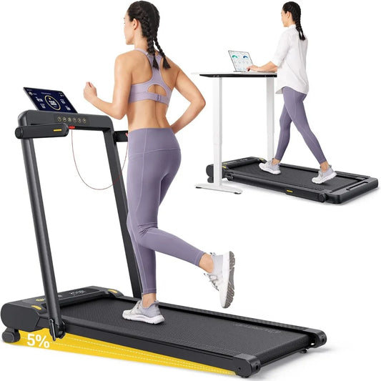 2-in-1 Foldable Treadmill with LED Display, 2.5 HP Motor, and Remote Control